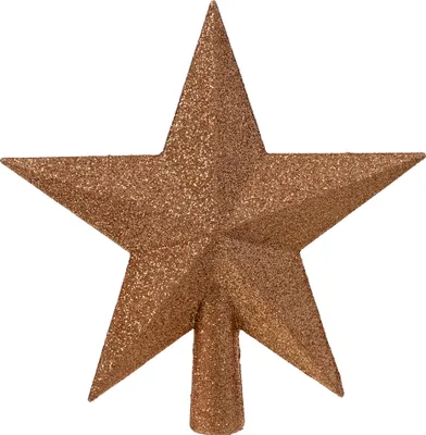 Produktbild von Christbaumspitze Stern mit Glitzer 19cm Kunststoff - Brandy
