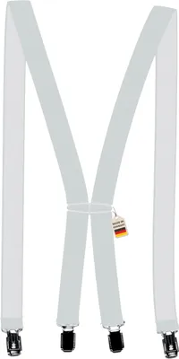 Produktbild von Hosenträger Uni 2,5 cm X-Form mit 4 robusten Clips Damen und Herren (Hellgrau)