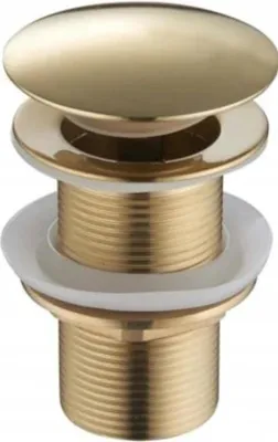 Produktbild von Klick-Klack Ablaufventil Waschbecken Ohne Überlauf, Messing, Gold Gebürstet, 40 Mm