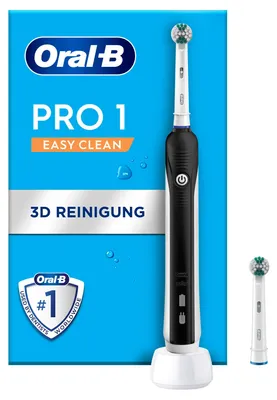 Zdjęcie produktu dla Oral-B Pro 1 Easy Clean, elektryczna szczoteczka do zębów, w zestawie 2 końcówki