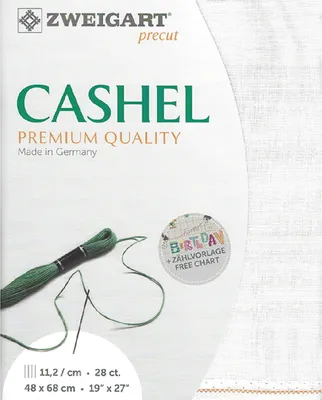 Produktbild von Zählstoff CASHEL Zweigart precut 28 ct. 3281 100% Leinen  Farbe 100 weiß, 48x68 cm