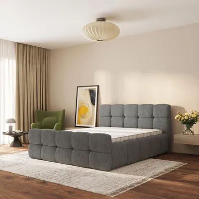 Produktbild von Masseno Polsterbett ELIZJA 140x200 cm, Polsterbett mit Bettkästen -Grau, QUELLE 92