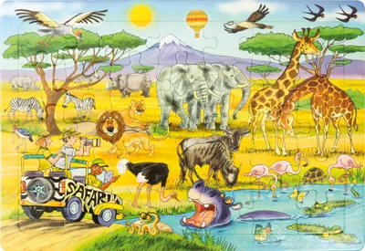 Produktbild von EDUPLAY 120403 Puzzle Safari, bunt, 35-teilig (1 Set)