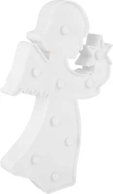 Imagen del producto de Lámpara decorativa con forma de ángel de plástico LED, ideal para la iluminación nocturna en habitaciones infantiles. Color: blanco cálido