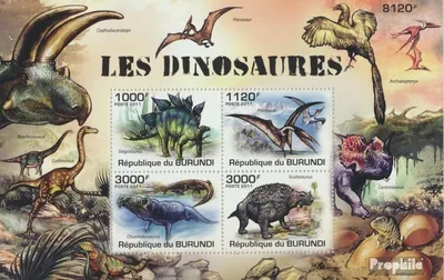 Produktbild von Briefmarken Burundi 2011 Mi Block 167 (kompl. Ausgabe) postfrisch Dinosaurier (Stegosaurus, Scutosaurus)