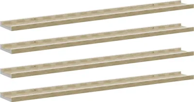 Produktbild von vidaXL Wandregale 4 Stk. Weiß und Sonoma-Eiche 100x9x3 cm