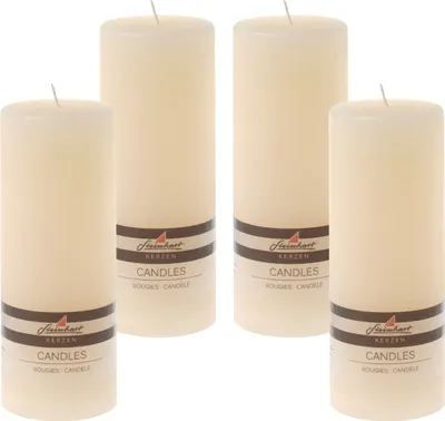Produktbild von 4er Set Adventskranzkerzen "Raureif" Creme 200/78 mm