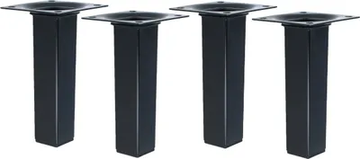 Produktbild von Möbelfüsse Schwarz 4er Set Möbelbeine Eckig Tischbeine Tischfüße Möbelstützen modern Höhe 100mm