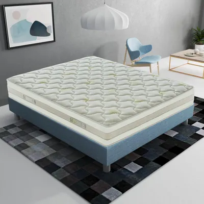 Image de Matelas 140x190 cm, à mémoire de forme, Épaisseur 25 cm,  9 Zones de confort, 5 cm de mémoire de forme , Rigidité H2, 100 % fabriqué en Italie