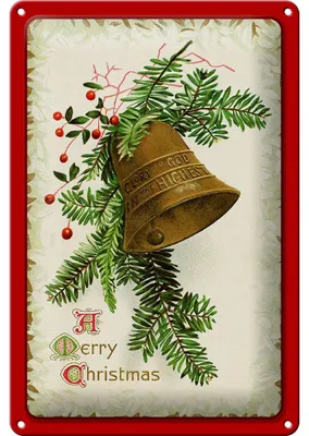 Produktbild von Blechschild Weihnachten Christmas Glocke Winter 20x30cm