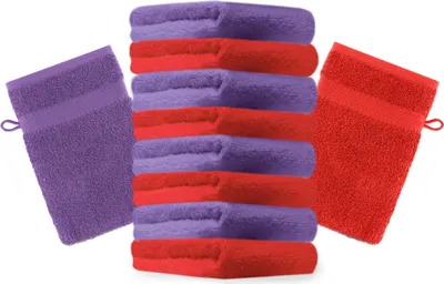 Zdjęcie produktu dla Betz, zestaw 10 rękawiczek do mycia rąk, 16 x 21 cm, PREMIUM, 100% bawełna Kolor: czerwony i fioletowy