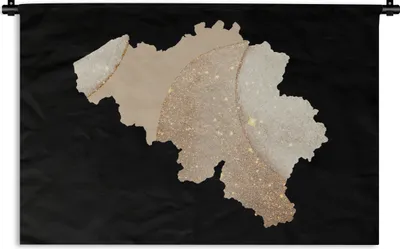 Produktbild von MuchoWow® Wandteppich Wandbehang Karte - Belgien - Glitter 90x60 cm Tapisserie Dekoration Wandtuch - Wandskulpturen - Bildteppich