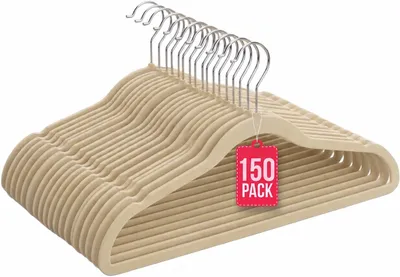Imagen del producto de Perchas de Terciopelo Beige Pack 150 COM-FORT HOUSE