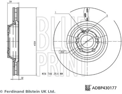 Produktbild von 2x BLUE PRINT Bremsscheibe Vorne ADBP430177