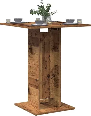 Imagen del producto de Maison Exclusive - Mesa bistró con aspecto de madera envejecida, 60x60x75 cm, fabricada con material de madera