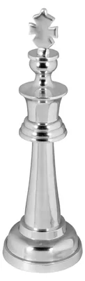 Produktbild von Deko Schachfigur König aus Aluminium, poliert, 60 cm, moderne Statue in Silber