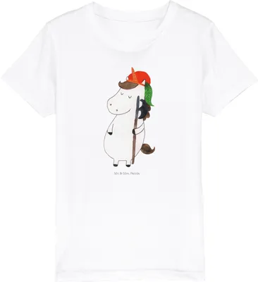 Produktbild von Mr. & Mrs. Panda Organic Kinder T-Shirt Einhorn Junge 3-4 Jahre (98/104) - Weiß - Geschenk, Jungen, Unicorn, Kindershirt, Teenager, Bube, Mittelalter, Kleinkind