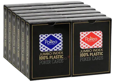 Immagine prodotto di Set da 12 carte da poker in plastica, formato jumbo