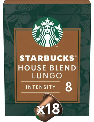 Produktbild von Starbucks Nespresso House Blend Lungo Kapseln, 18 Stück, 103g, kompatibel
