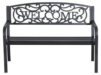 Productafbeelding van Outsunny tuinstoel, 2-persoons, balkonbank, parkbank, tuinmeubilair, metaal