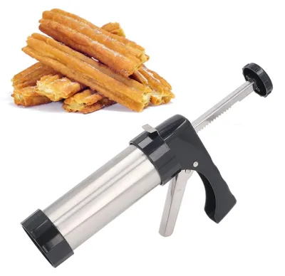 Churros-Presse-Pistole mit 3 Schablonen, Edelstahl, für selbstgemachte Churros