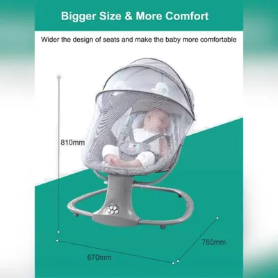Productafbeelding van Elektrische Wipstoel Baby - Schommelstoel - Schommelwieg met Muziek en Bluetooth - 67x76x81cm