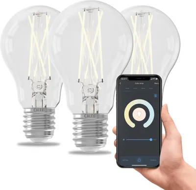 Immagine prodotto di Lampadina LED smart Calex, attacco E27, 7W, luce calda, Wi-Fi, dimmerabile, confezione da 3