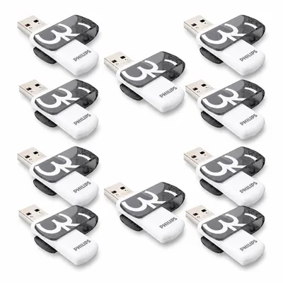 Productafbeelding van Philips USB-stick 32 GB USB 2.0 Vivid Edition Shadow Grey 10 stuks