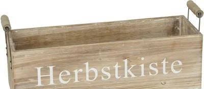 Produktbild von Pflanzkiste Blumenkasten Holz natur "Herbstkiste" groß 39x13 H12cm Pflanzgefäß