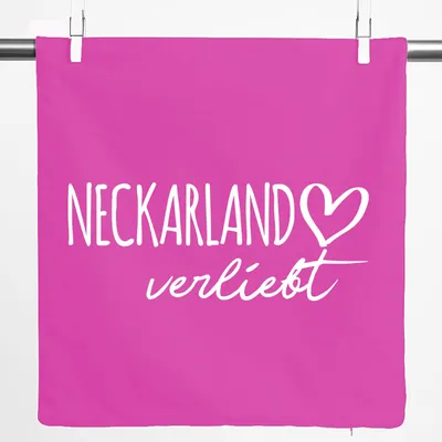 Produktbild von Huuraa Kissenbezug Neckarland verliebt 40x40cm Fuchsia Baumwolle Dekokissenbezug Geschenkidee