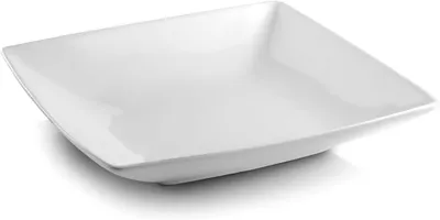 Productafbeelding van Diepe borden 22 x 22 cm, set van 6, wit porselein, voor diner