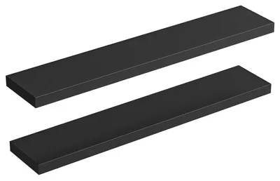 Image de Étagères murales Wandregal, lot de 2, supports invisibles, 120 cm, noir