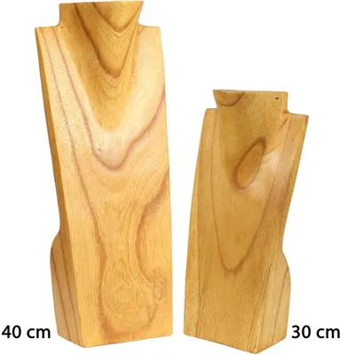 Produktbild von Schmuckhalter Schmuckständer Schmuck Ketten Halskette Büste Holz Kettenhalter Kettenständer, Größe:30 cm, Farbe:i3