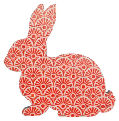 Produktbild von Hase Brosche Miniblings Anstecknadel Pin Kaninchen Ostern Osterhase Holz rot