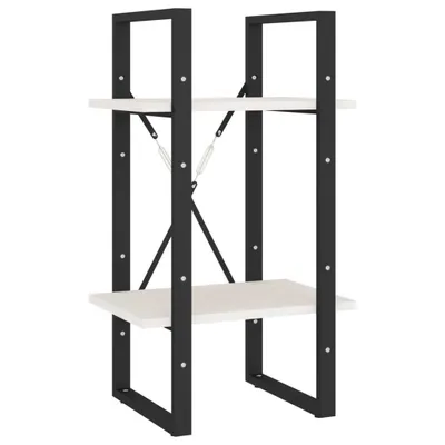 Zdjęcie produktu dla vidaXL Regał na książki 2 półki biały 40x30x70 cm lite drewno sosnowe