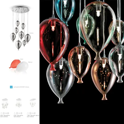 Image de Ballon d'air Lampe à suspendre Ø500mm | Design | Coloré | Verre | Lampe à suspendre Lampe à suspendre Lampe à suspendre