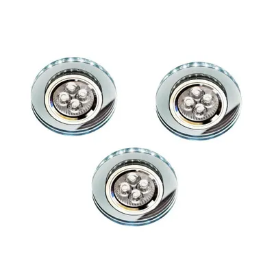 Obrázok produktu pre Set 3x stropné LED podhľadové osvetlenie CENTRALIA - 3xGU10, 50W + LED 2,1W, okrúhle, biele svetlo