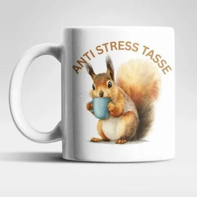 Produktbild von Anti Stress Eichhörnchen Kaffeetasse Teetasse Tasse Geschenkidee