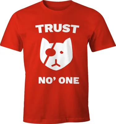 Produktbild von Cooles Herren T-Shirt Trust No One Katze Spruch Fun Shirt Moonworks®  XL