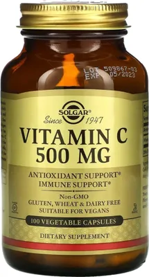 Produktbild von Solgar Vitamin C 500 mg 100 Kapseln BI8989