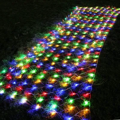 Obrázek produktu pro 3X2M 320LED světelná síť venkovní vnitřní síťová světelná opona vánoční dekorace 8 režimů pohádkových světel pro keře zahradní pokoj balkon Vánoční světla barevná