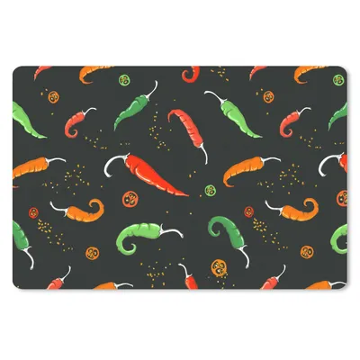 Produktbild von MuchoWow® Schreibtischunterlage Paprika - Muster - Saatgut 60x40 cm - XXL Mauspad - Großes Mauspad