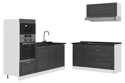 Obrázek produktu pro Kuchyně Vicco Fame-Line Anthrazit-Gold Landhaus/Bílá 340 cm, PD Antracit, Model 63917