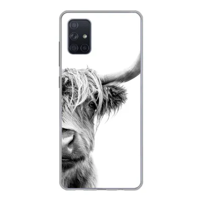 Produktbild von MuchoWow® Handyhülle Schutzhülle Hülle für Samsung Galaxy A71 Schottischer Highlander - Tiere - Schwarz - Weiß Silikon Softcase Handy Hülle - Kartenbesitzer