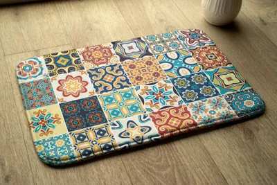Obrázek produktu pro Koupelnová předložka - Koberec do koupelny - Absorpční rohožka Sprchové koberce - 90x60 cm - Azulejo