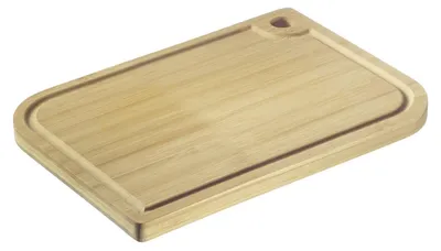 Bambus-Snijplank mit Saftrille, 40x29 cm, rechteckig