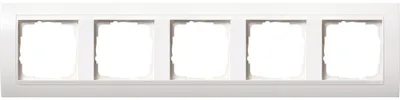 Productafbeelding van Gira 0215803 Afdekraam, 5-voudig, eventueel wit/glanzend, wit/glanzend