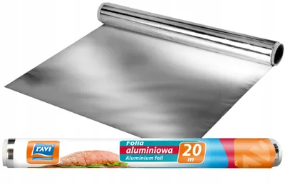 Produktbild von Aluminiumfolie zum Backen, Grillen und Aufbewahren von Lebensmitteln, 20 m x 29 cm Rolle