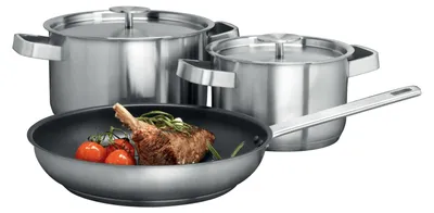 Immagine prodotto di AEG Set di Pentole A3SS Padella 3 Pezzi in Acciaio Inox