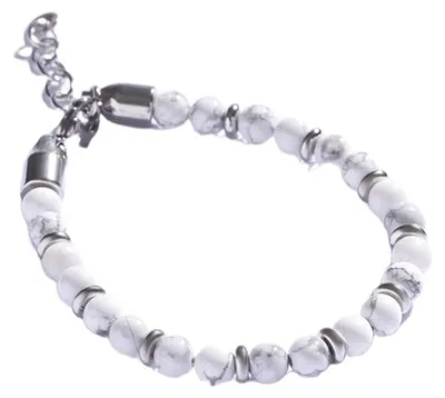 Produktbild von Perlenarmband fü r Herren mit Howlith MCGB5006
